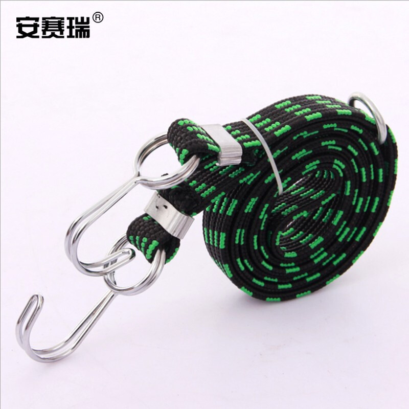 安赛瑞 25077 弹力捆绑绳多用途牛筋绳橡皮筋绳 3cm×2m 绿黑色按根销售 安赛瑞 25077 弹力捆绑绳多用途牛筋绳橡皮筋绳 3cm×2m 绿黑色按根销售