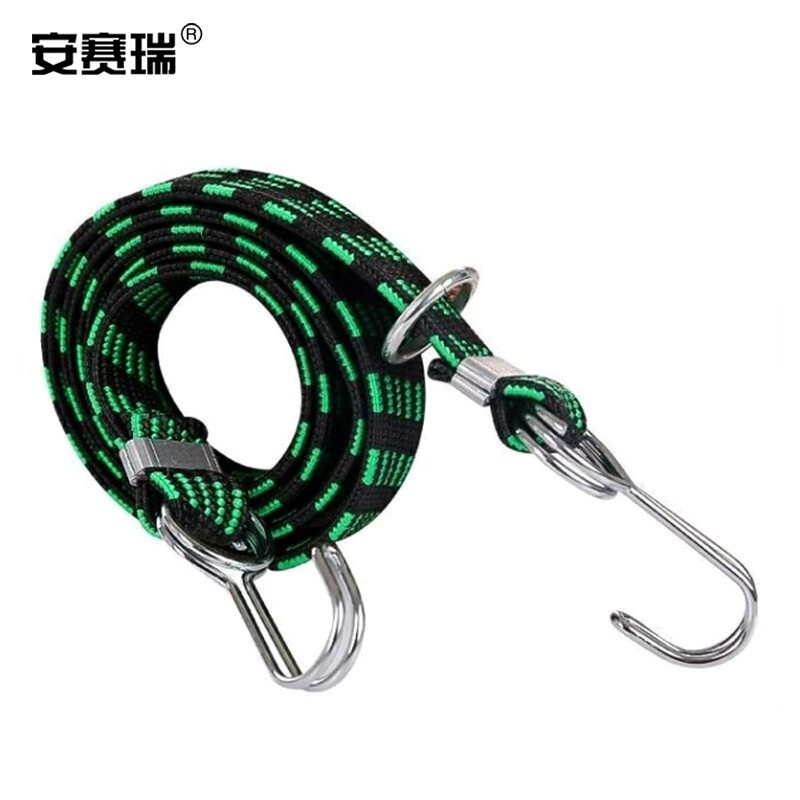 安赛瑞 25077 弹力捆绑绳多用途牛筋绳橡皮筋绳 3cm×2m 绿黑色按根销售 安赛瑞 25077 弹力捆绑绳多用途牛筋绳橡皮筋绳 3cm×2m 绿黑色按根销售