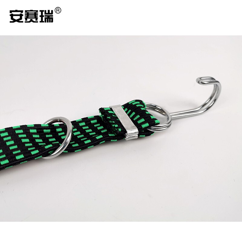 安赛瑞 25077 弹力捆绑绳多用途牛筋绳橡皮筋绳 3cm×2m 绿黑色按根销售 安赛瑞 25077 弹力捆绑绳多用途牛筋绳橡皮筋绳 3cm×2m 绿黑色按根销售