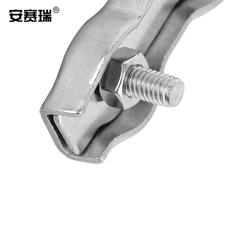 安赛瑞 430210 不锈钢钢丝绳单夹 10个装 M4按包销售