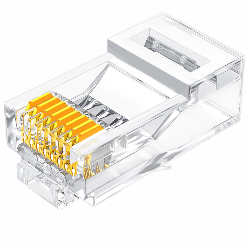 山泽 WL-6100 六类网络水晶头 100个 白色 Cat6 RJ45网络水晶头8P8C电脑网线接头按盒销售