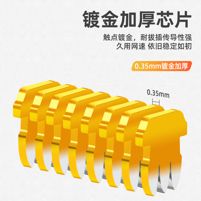 山泽 WL-6100 六类网络水晶头 100个 白色 Cat6 RJ45网络水晶头8P8C电脑网线接头按盒销售