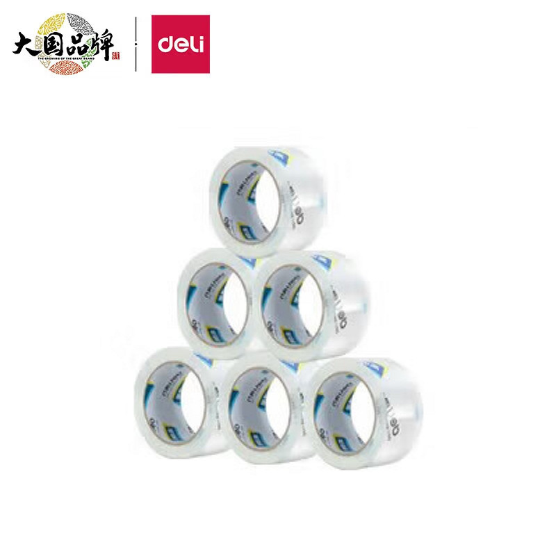 得力 30289 封箱胶带 55mm*80m*50um 6卷/筒 透明色按（筒）销售