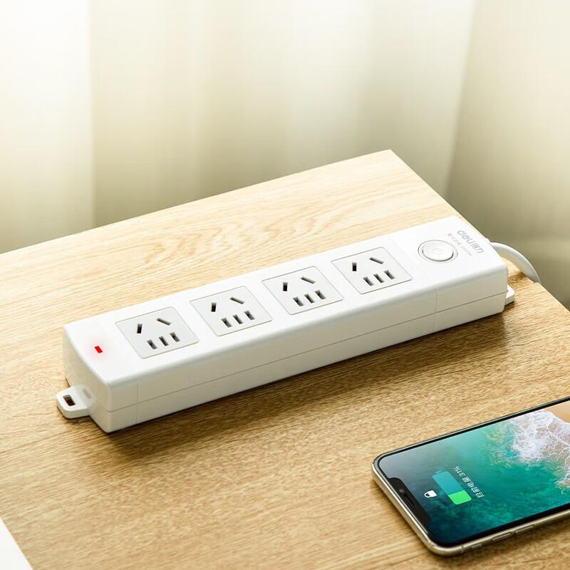 得力 18203 总控开关插座 新国标4位组合孔3米按个销售 得力 18203 总控开关插座 新国标4位组合孔3米按个销售