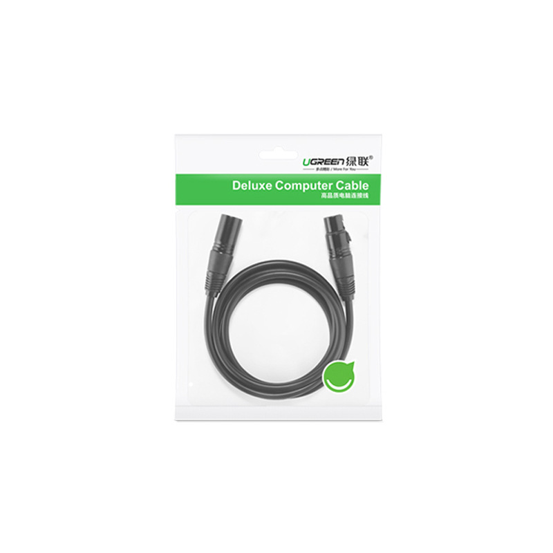 绿联 20712 卡侬公对母音频 延长线 5米 黑色 K歌直播麦克风话筒头线按个销售