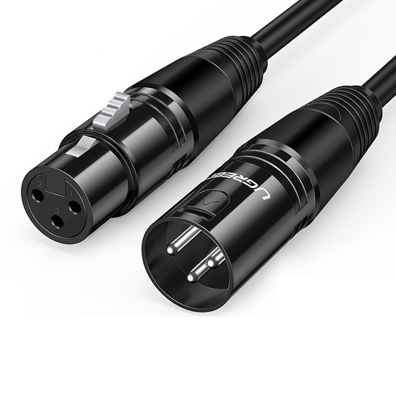 绿联 20712 卡侬公对母音频 延长线 5米 黑色 K歌直播麦克风话筒头线按个销售