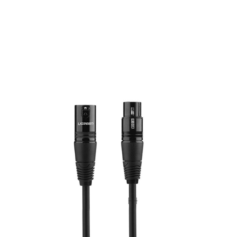 绿联 20712 卡侬公对母音频 延长线 5米 黑色 K歌直播麦克风话筒头线按个销售