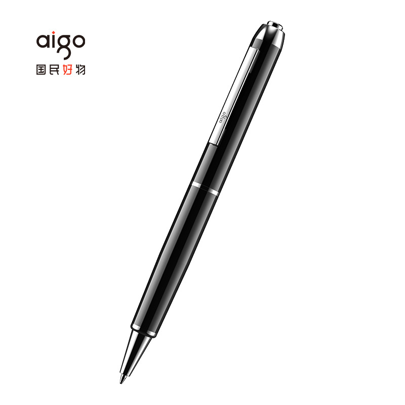 爱国者 R8822 aigo 笔形录音笔 32G 黑色 专业高清降噪微型便携一键操作 学习培训商务会议采访速记 录音器