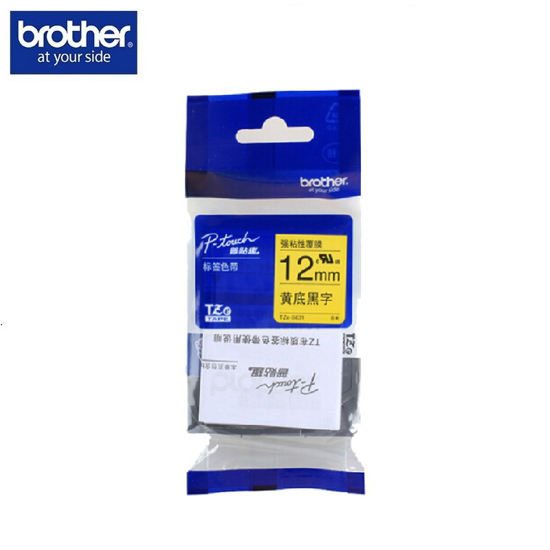 兄弟 TZe-S631 强粘性标签机色带 黄底黑字 (适用PT系列标签打印机) 12mm*8m 黄色按(卷)销售 兄弟 TZe-S631 强粘性标签机色带 黄底黑字 (适用PT系列标签打印机) 12mm*8m 黄色按(卷)销售