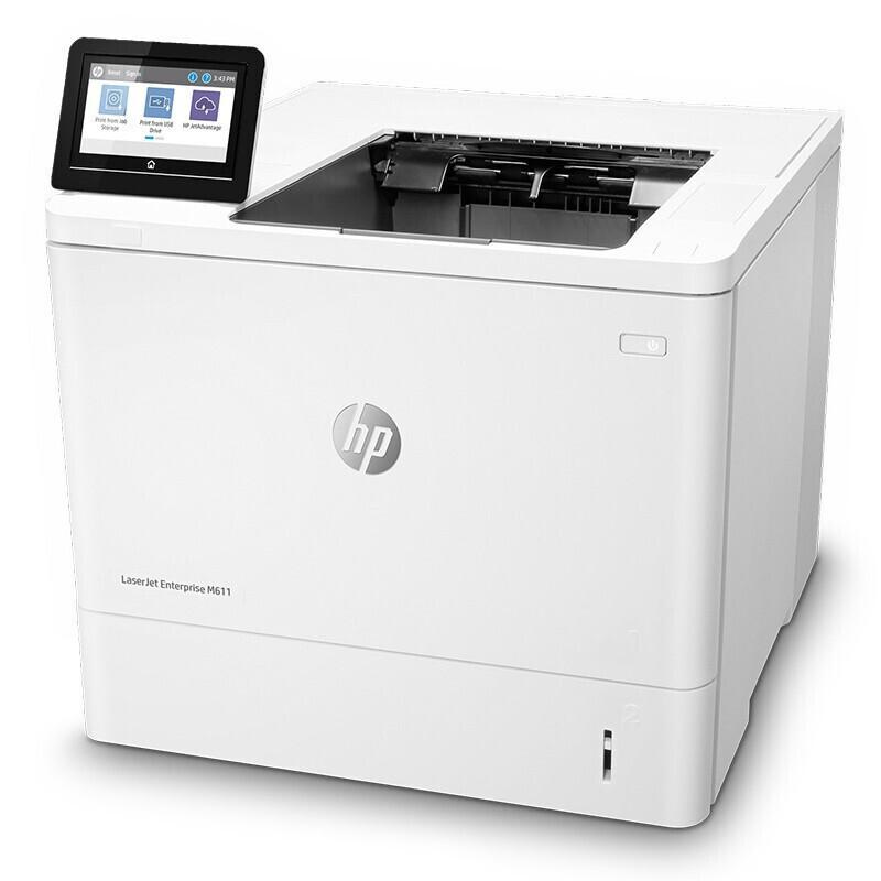 惠普 LaserJet Enterprise M611dn 黑白激光打印机 A4 白色  仅打印、有线网络、自动双面按台销售