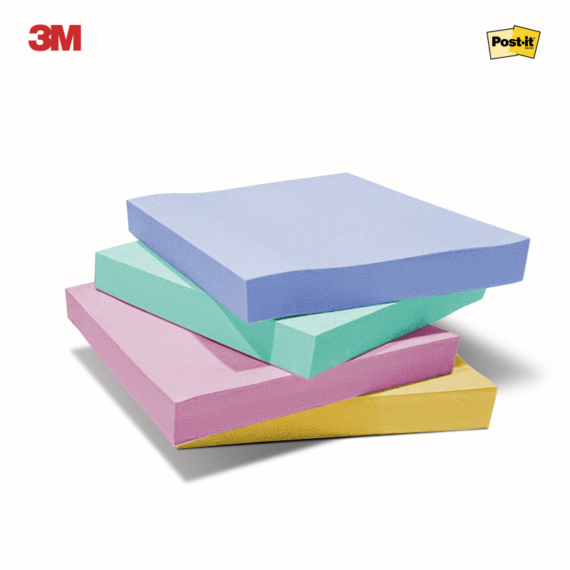 3M 654SS-MC-3 报事贴狠贴4色 76*76mm 45页*4/卡 混色按卡销售