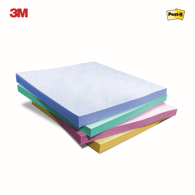 3M 654SS-MC-3 报事贴狠贴4色 76*76mm 45页*4/卡 混色按卡销售
