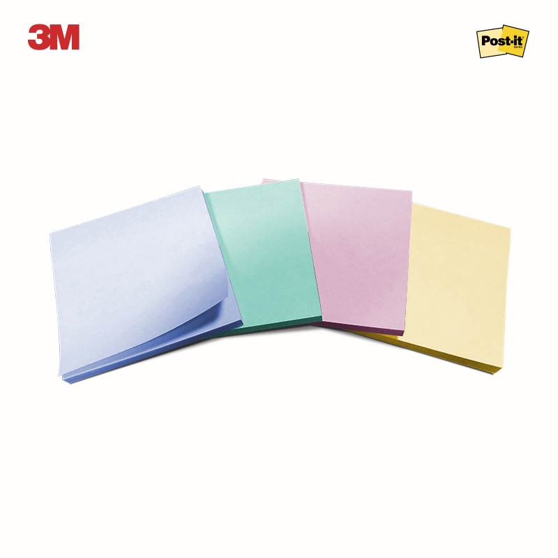3M 654SS-MC-3 报事贴狠贴4色 76*76mm 45页*4/卡 混色按卡销售