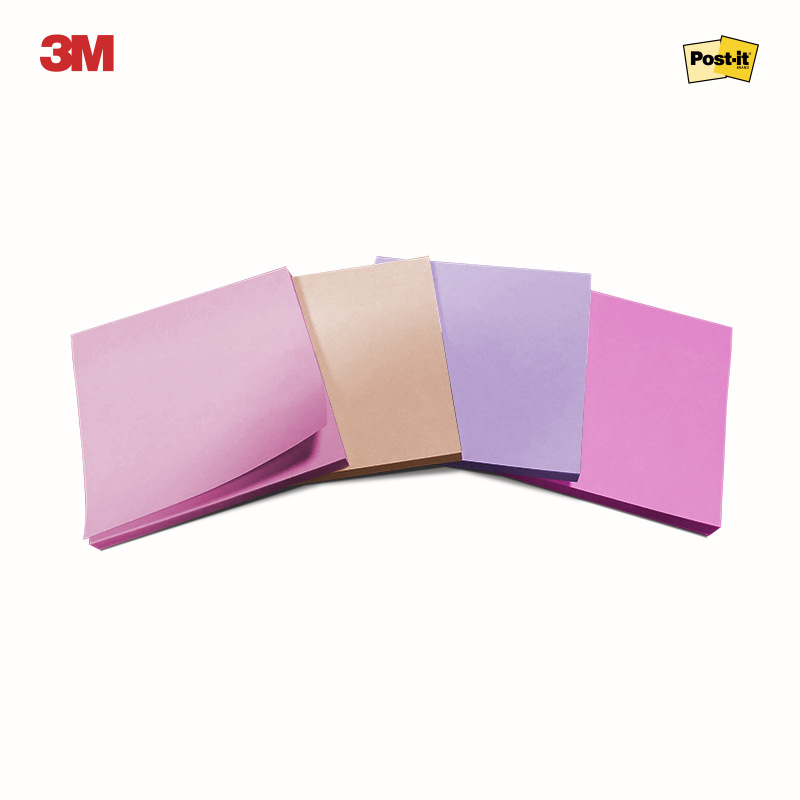 3M 654SS-MC-7 报事贴狠贴4色 76*76mm 45页*4/卡 混色按卡销售