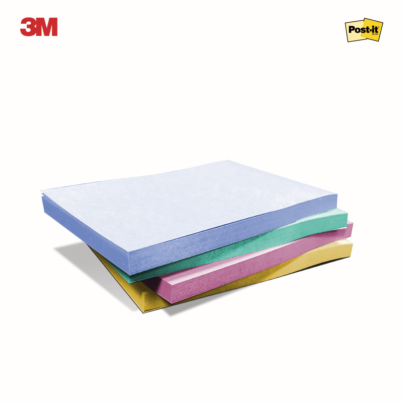 3M 656SS-MC-3 报事贴狠贴4色 76*50mm 45页*4/卡 混色按（卡）销售