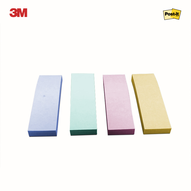 3M 500SS-MC-3 报事贴狠贴4色 76*25mm 45页*8/卡 混色按卡销售
