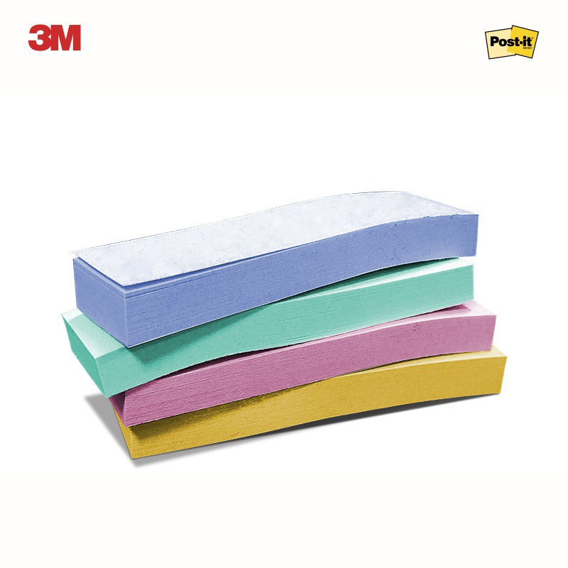 3M 700SS-MC-3 报事贴狠贴纸质标签4色 50*15mm 45页*8/卡 混色按卡销售