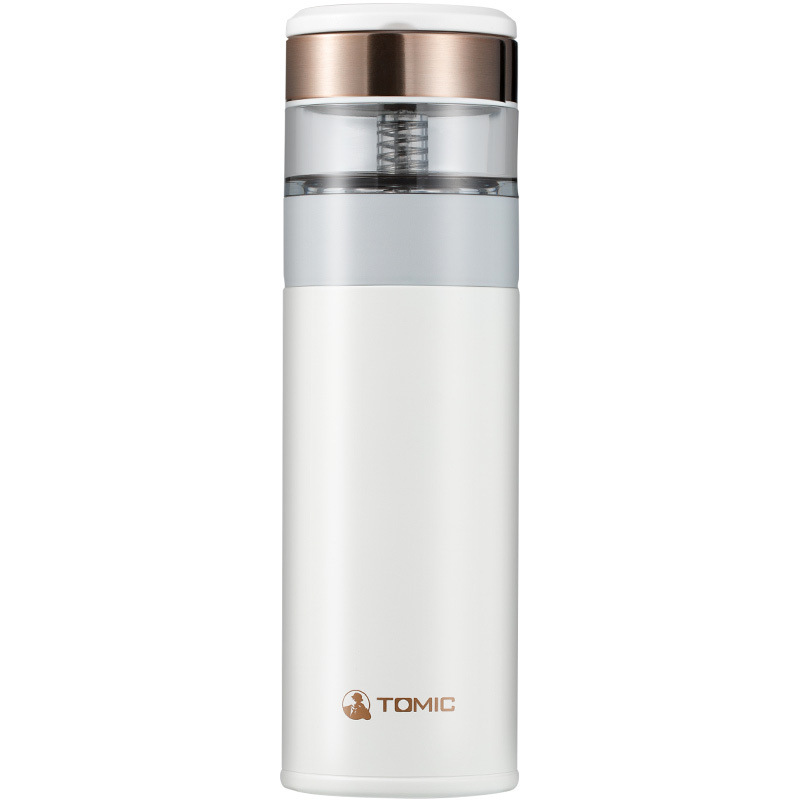 特美刻 TW60051 陶瓷内胆涂层茶水分离保温杯 370ML 白色按（个）销售