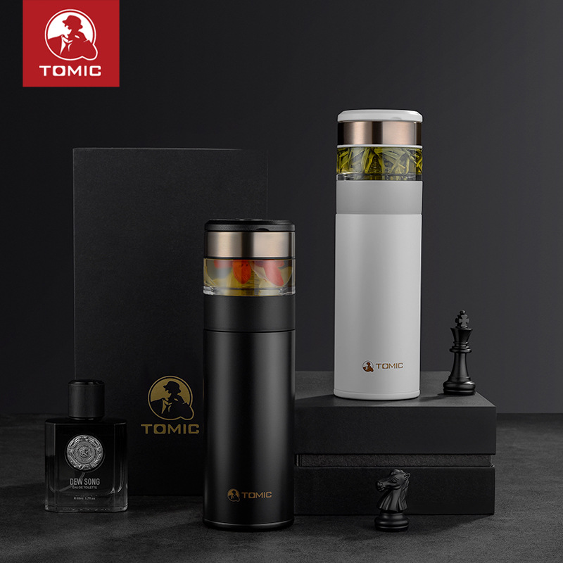 特美刻 TW60051 陶瓷内胆涂层茶水分离保温杯 370ML 白色按（个）销售
