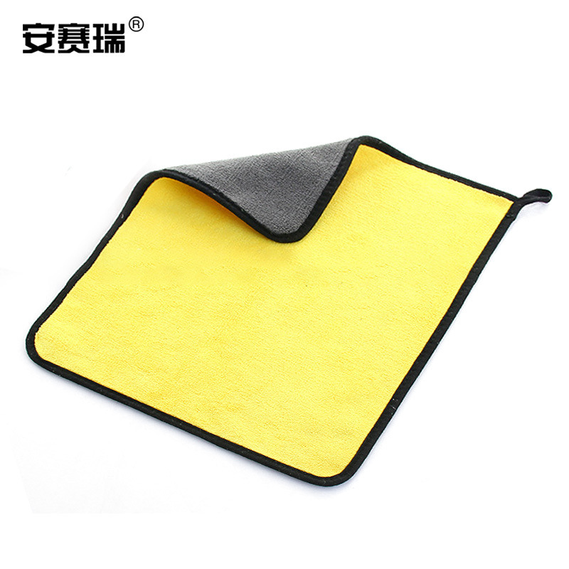 安赛瑞 27067 珊瑚绒抹布 超细纤维 5个装 30×30cm  灰黄按（包）销售