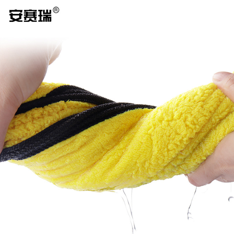 安赛瑞 27067 珊瑚绒抹布 超细纤维 5个装 30×30cm  灰黄按（包）销售