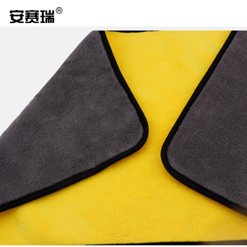 安赛瑞 27067 珊瑚绒抹布 超细纤维 5个装 30×30cm  灰黄按（包）销售
