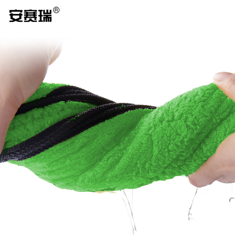 安赛瑞 27068 珊瑚绒抹布 超细纤维 5个装 30×30cm  灰绿按（包）销售