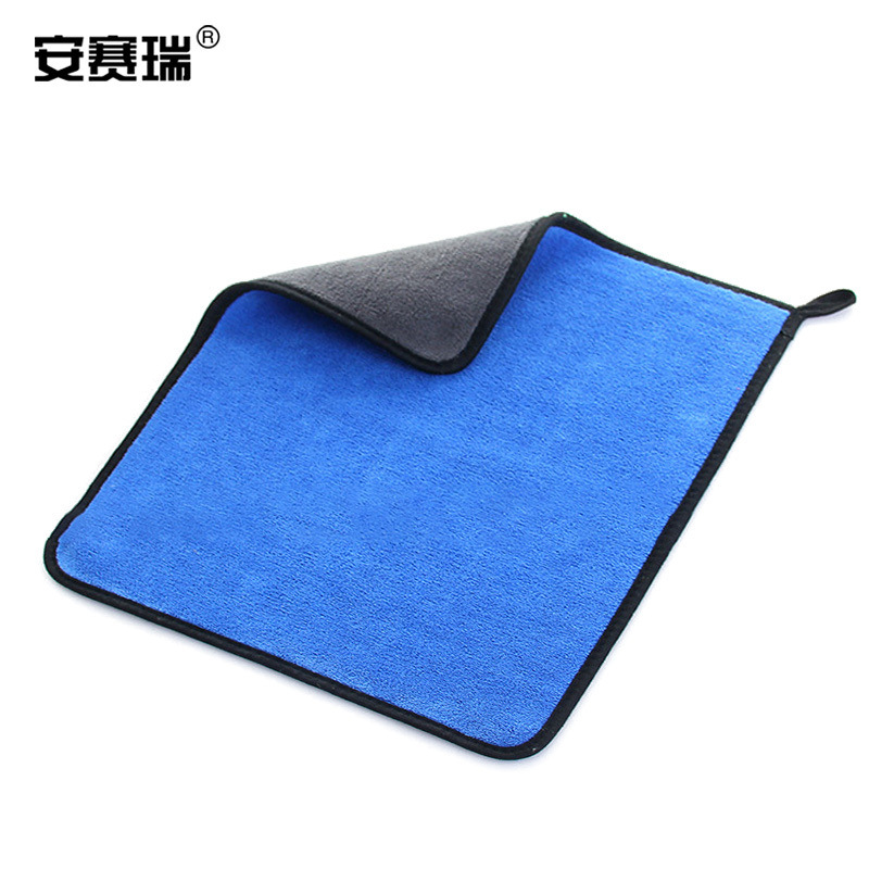 安赛瑞 27069 珊瑚绒抹布 超细纤维 5个装 30×30cm  灰蓝按（包）销售