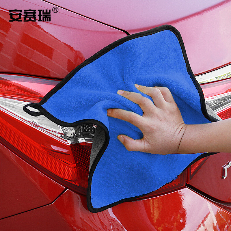 安赛瑞 27069 珊瑚绒抹布 超细纤维 5个装 30×30cm  灰蓝按（包）销售