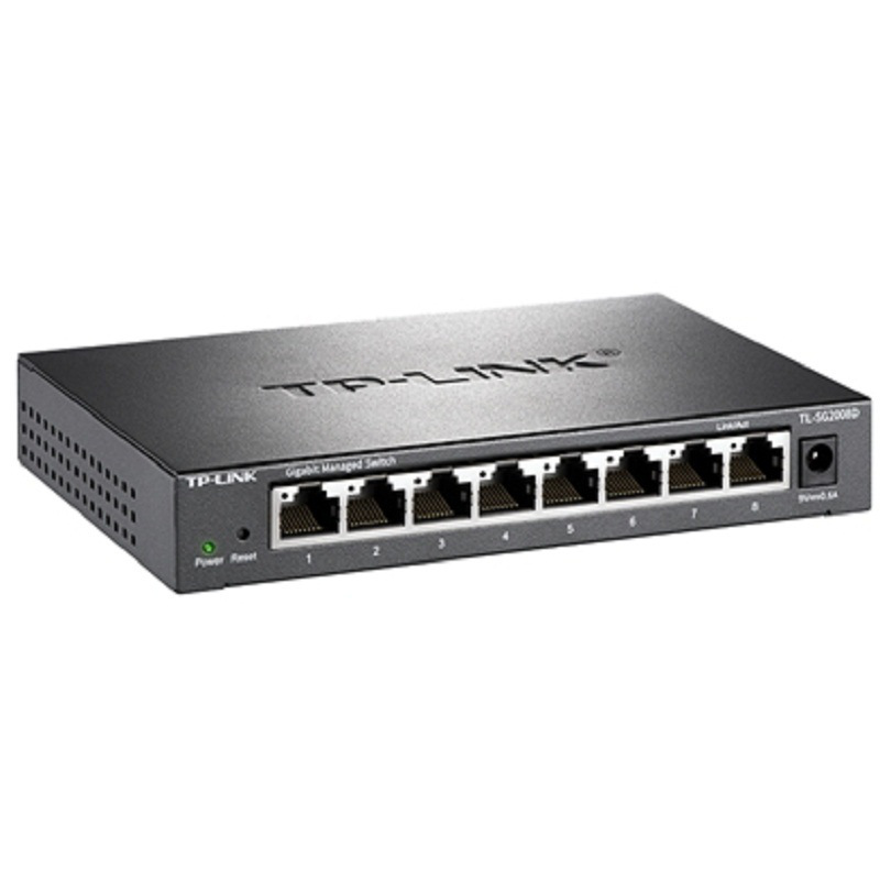 TP-LINK TL-SG2008D 8口全千兆简单网管交换机 8GE 黑色按台销售