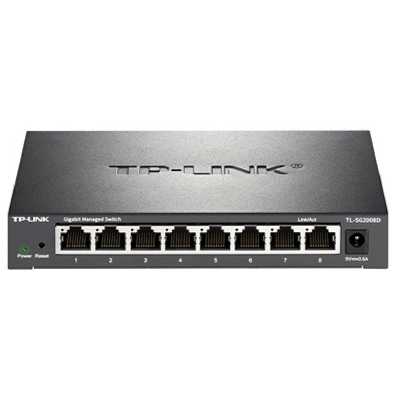 TP-LINK TL-SG2008D 8口全千兆简单网管交换机 8GE 黑色按台销售