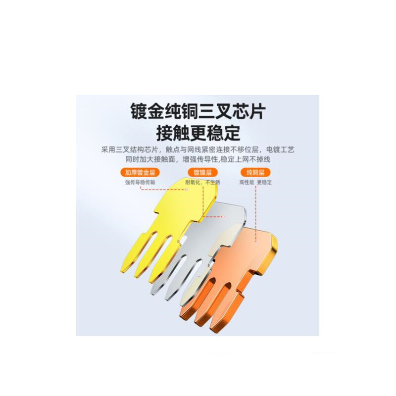 山泽 WL-5100 超五类网络水晶头 RJ45工程级8P8C镀金 100个/盒 透明色按盒销售