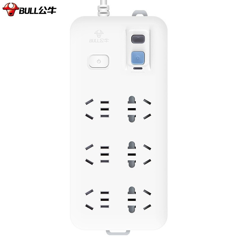 公牛 GN-705（新） 6位总控带漏电保护器 插座 1.8米按（个）销售