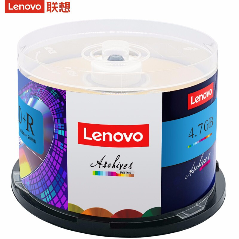 联想 DVD+R 光盘/刻录盘16速4.7GB台产档案系列空白光盘 桶装50片按（桶）销售