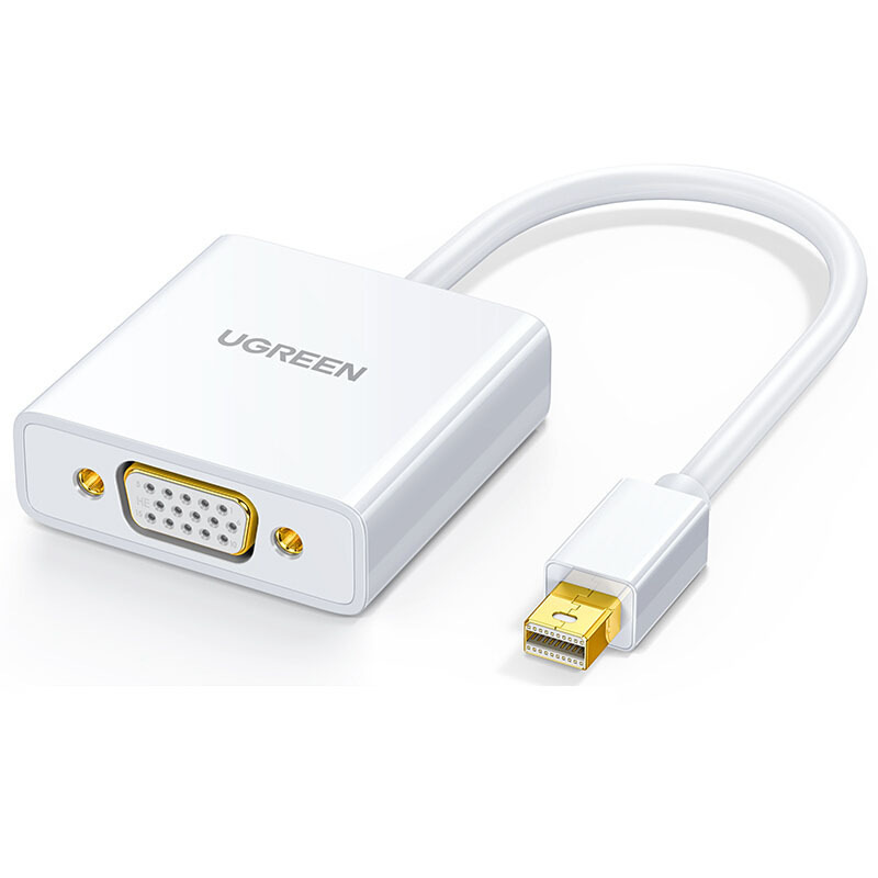 绿联 10458 转换器 mini DP转VGA 白色按个销售