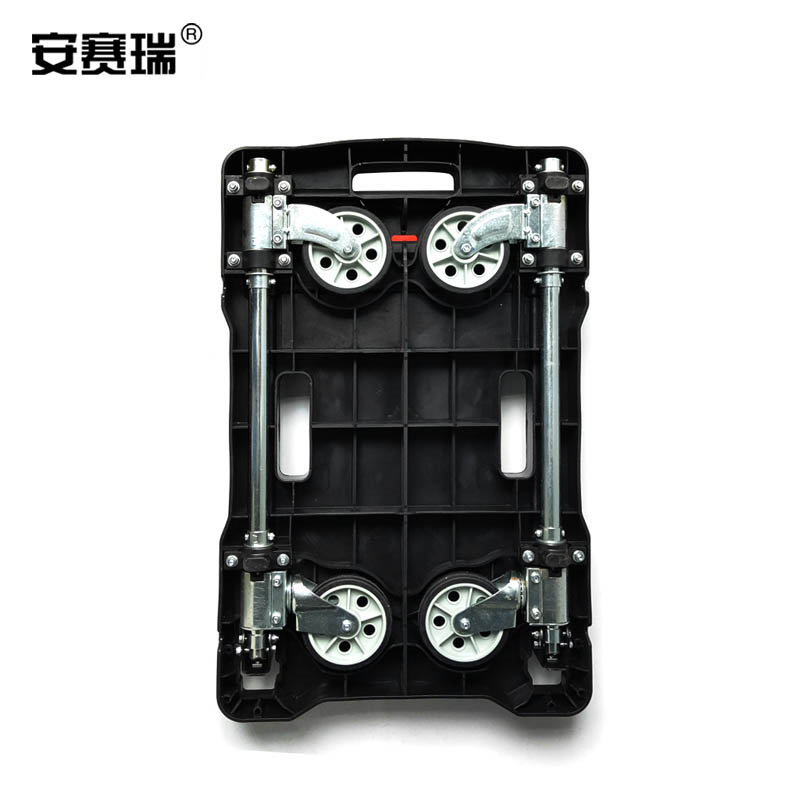 安赛瑞 12610 折叠式静音平板小推车 黑色按台销售