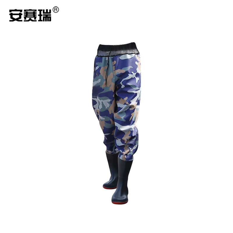 安赛瑞 300104 加厚齐腰下水裤 46（蓝色迷彩）按件销售