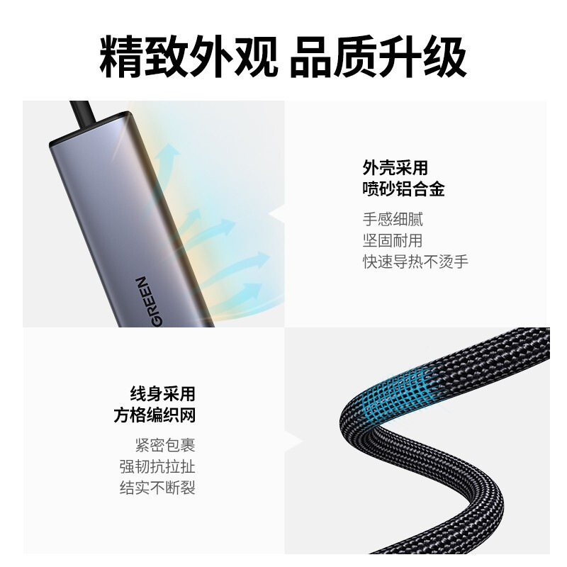 绿联 20805 USB 3.0 4口集线器 高速4口扩展坞 黑色 高速4口扩展坞 HUB集线器拓展坞按（个）销售