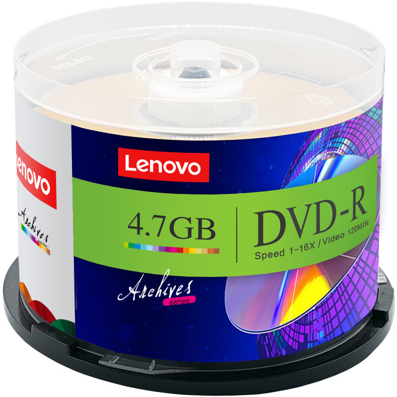 联想 DVD-R 光盘/刻录盘 16速4.7GB 台产档案系列 桶装50片按（桶）销售
