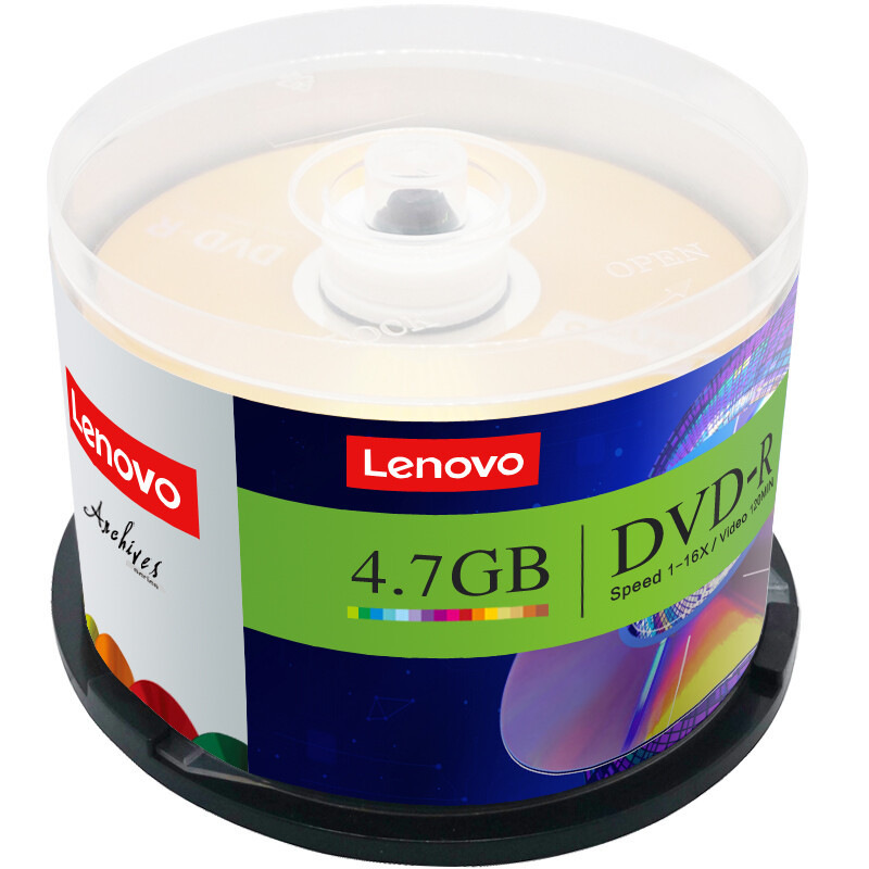 联想 DVD-R 光盘/刻录盘 16速4.7GB 台产档案系列 桶装50片按（桶）销售