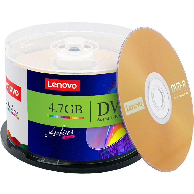 联想 DVD-R 光盘/刻录盘 16速4.7GB 台产档案系列 桶装50片按（桶）销售
