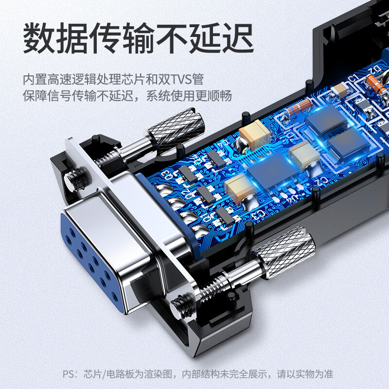 绿联 70613 转换器 RS232转RS485 串口 黑色 工程级串口通信协议转换器 485转232双向互转按（个）销售