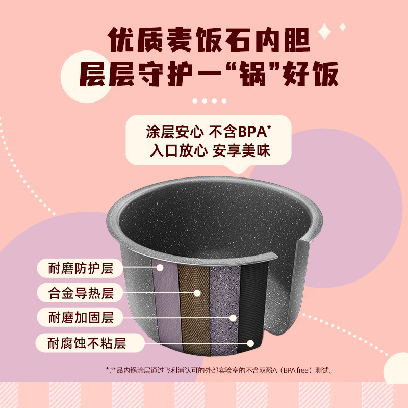 飞利浦 HD3063/80 多功能1.8L迷你电饭煲 黑色按(台)销售 飞利浦 HD3063/80 多功能1.8L迷你电饭煲 黑色按(台)销售