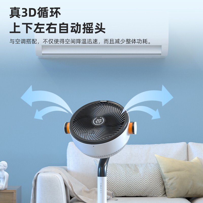 飞利浦 ACR4144CF 家用空气循环扇 35W 白色按（台）销售