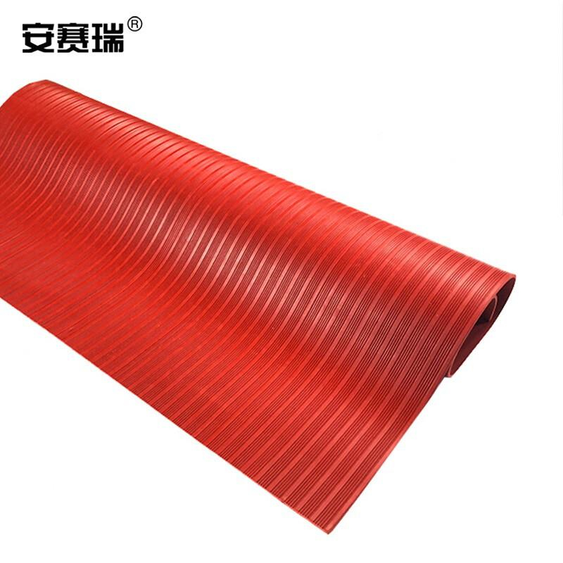 安赛瑞 17332 10KV高压绝缘地垫 （1×1m） 红色横纹按（个）销售