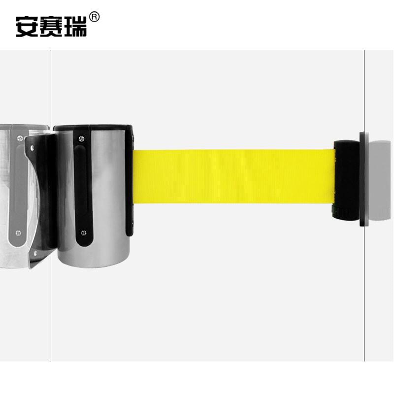 安赛瑞 25974 壁挂式不锈钢隔离伸缩带 （组合式） 3m墙面式黄色按（个）销售