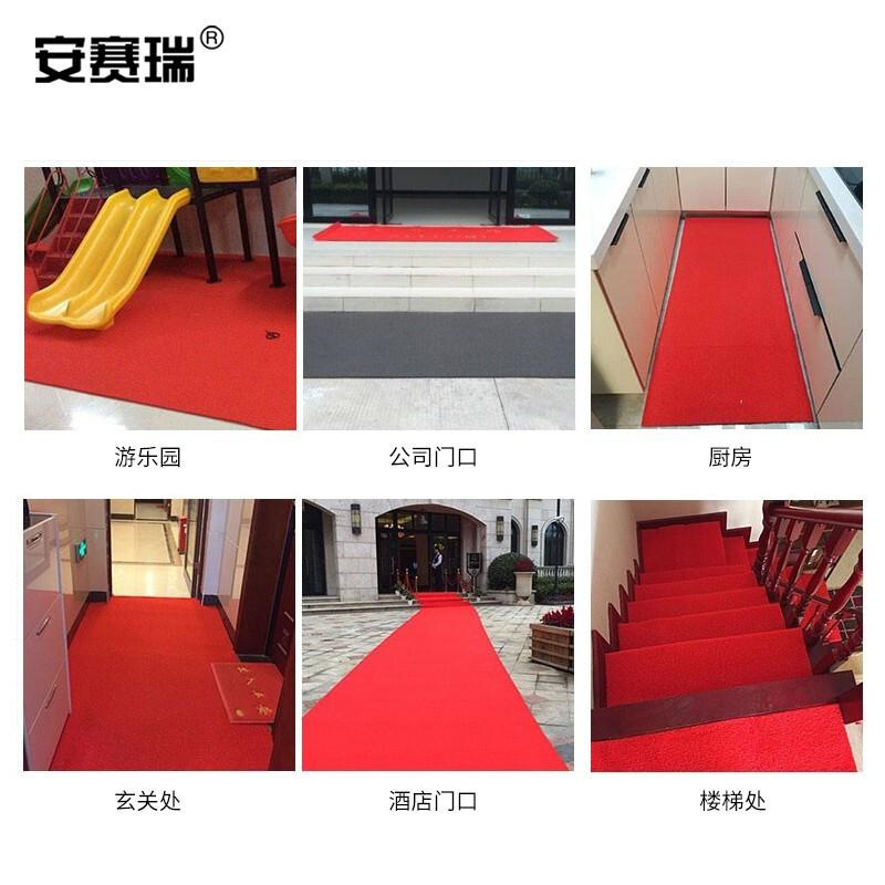 安赛瑞 12651 PVC丝圈防滑走道垫 1.2×6m 红按（件）销售