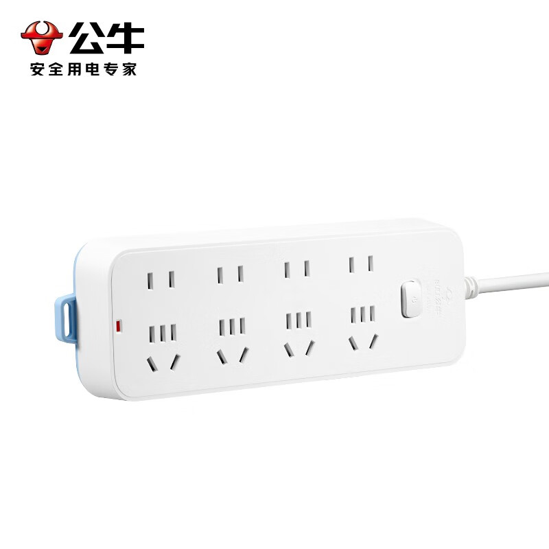 公牛 GN-B6440（新） B6系列 带儿童保护门 排插 总控八联 5米 白色按（个）销售