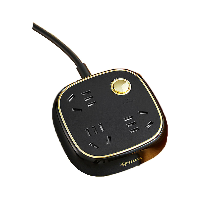 公牛 GN-R6030 复古插座 总控三联  1.5米 黑色按个销售
