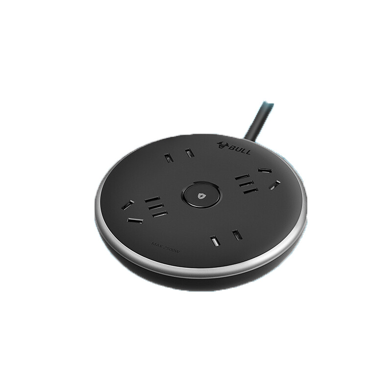 公牛 GN-R6220 飞碟插座 总控四联 1.5米 黑色按个销售